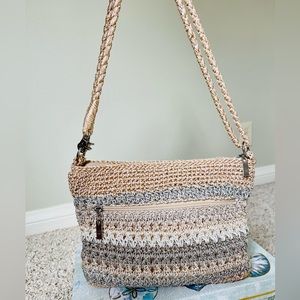 Neutral Woven Small Shoulder Bag by the Sak, New